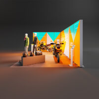 Pixlip Go LED Messestand Eckstand hinterleuchtet Leuchtwand 6 x 4 m seitlich links