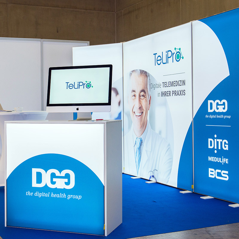 DITG GmbH mobiler messestand mit led hinterleuchtung pixlip go auf dem diabetiker kongress